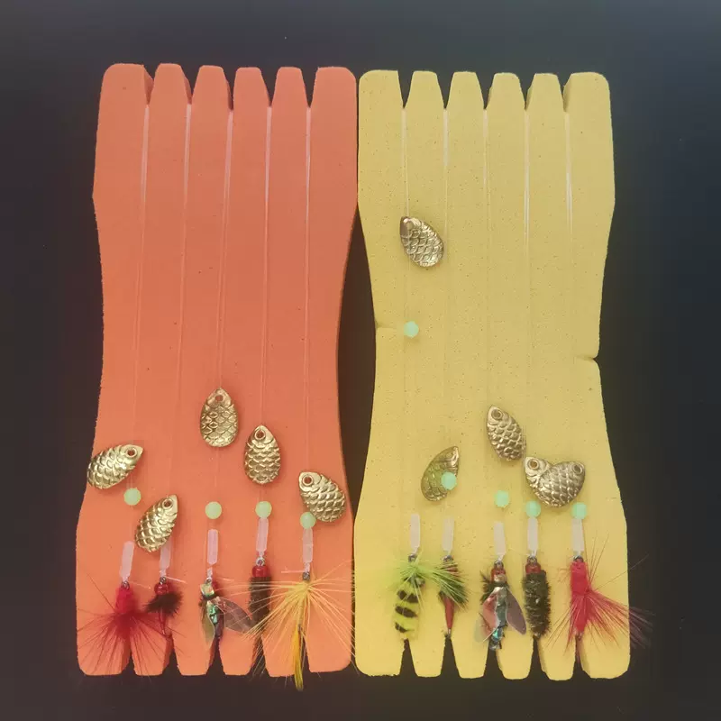 升级款路亚瓜子亮片钓组飞蝇毒蚊钩成品线组白条钓组套装马口钓饵