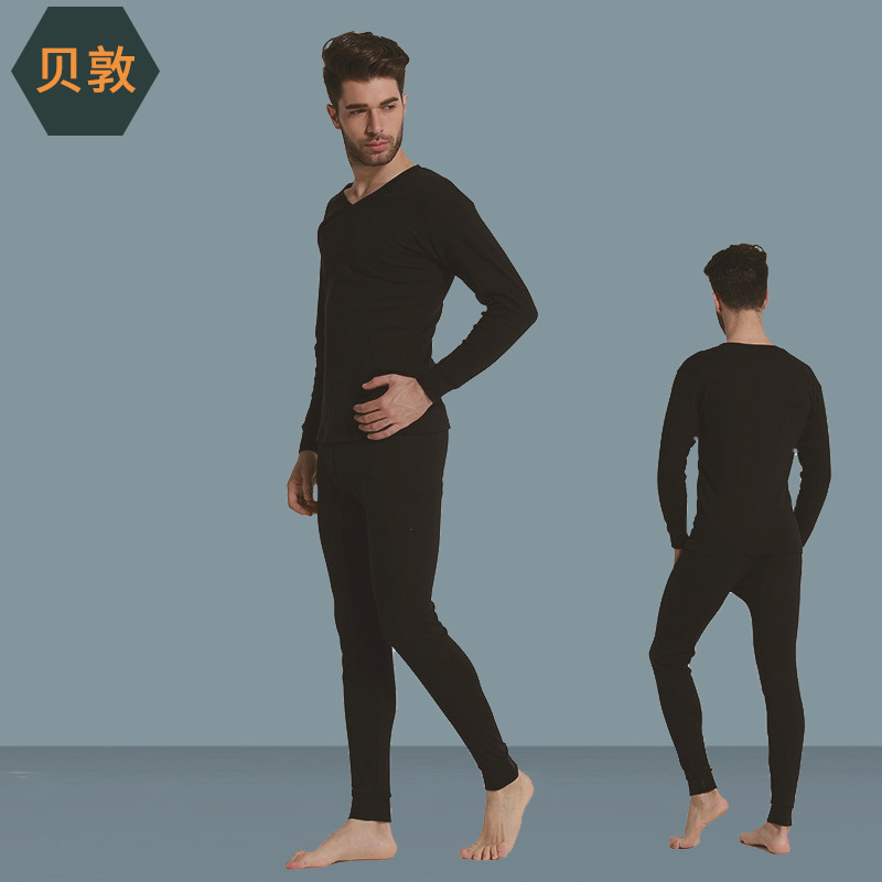 Men's thermal underwear Xinjiang Cotton solid color autumn pants middle-aged warm cotton wool set wholesale a generation of hair