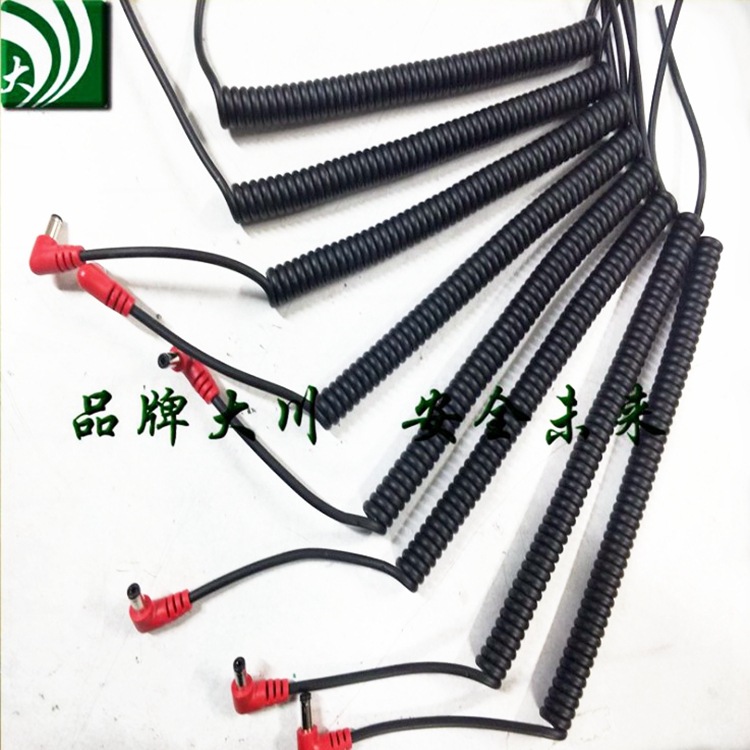 DC5521插头弹弓线-螺旋线   弹簧电线大川线缆