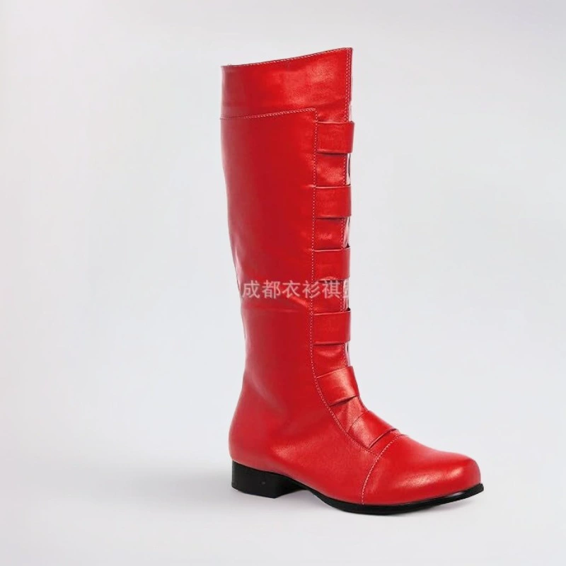 Женские сапоги-ботфорты с ремешком, в стиле ретро британский, на толстом и низком каблуке, с задней молнией и бархатной подкладкой.