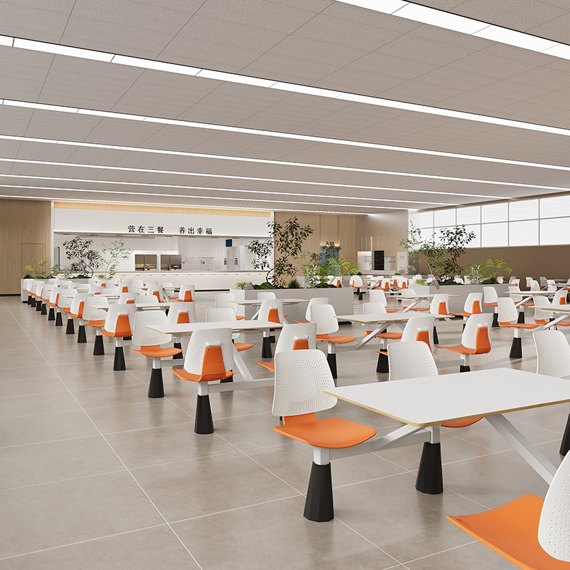 Fast Food Dining Table and Chair Combination School Canteen Employee Canteen High-Speed Service Area Restaurant Four-Person Dining Table