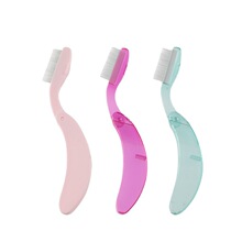 彩色弯柄钢针眉梳 美睫工具 可折叠塑料手柄梳眉毛 不锈钢睫毛梳