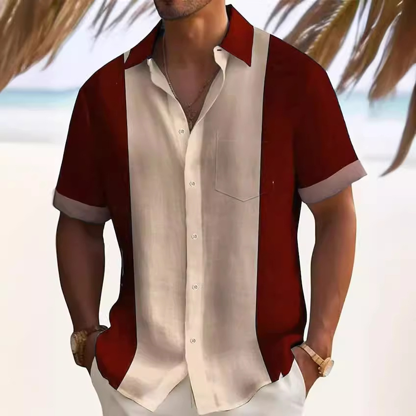 2024 Cross-Border European Size Long-Sleeve Solid Color Thin Spring Casual Short-Sleeve Shirt For Young Adults_voghion.com