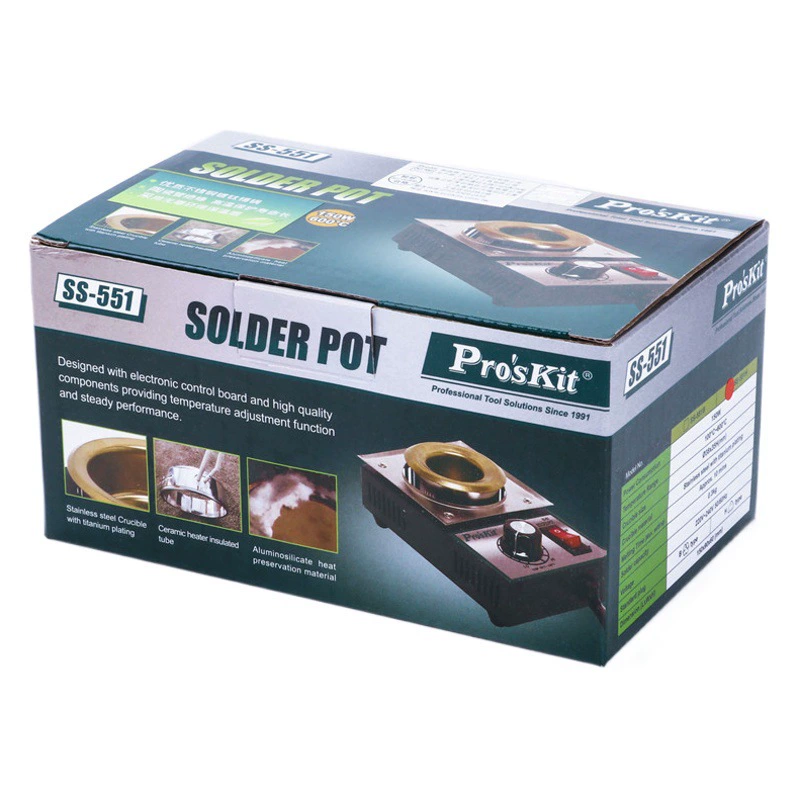 Pro'sKit SS-551H 150 Вт Изысканная круглая Регулируемая температура Оловянная печь Объем олова 0,3 кг