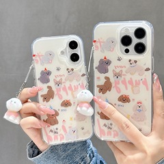 新しい imd 二重層かわいい犬携帯電話ケースペンダント付き Apple 16promax 保護カバー 15 卸売