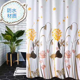浴室挡水帘浴帘加厚家用卫生间 酒店用品浴室隔水 帘洗澡豪华挡水