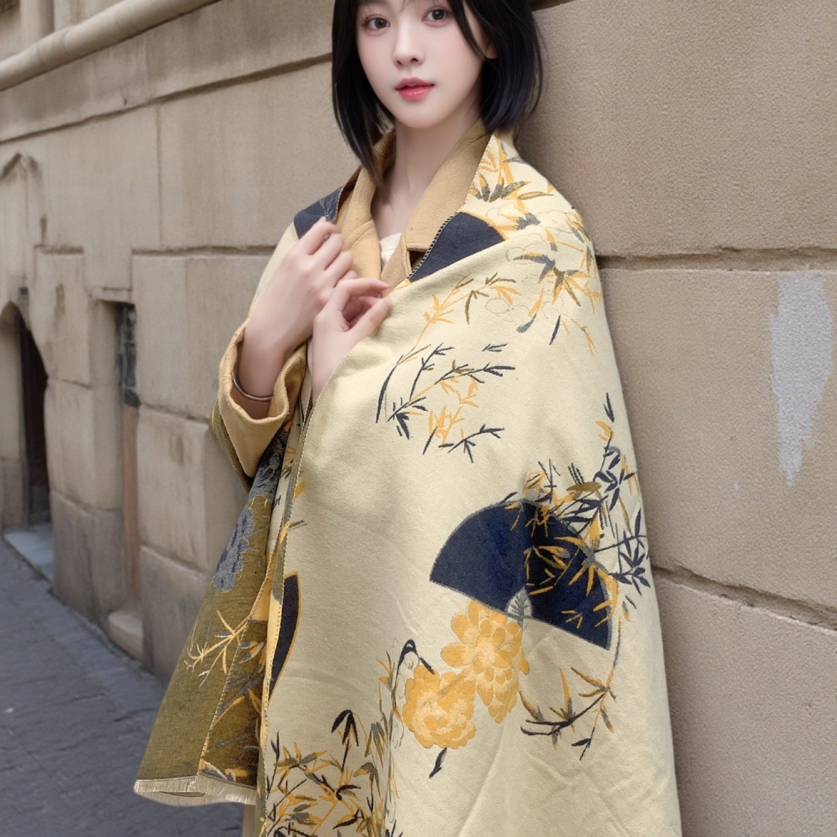 팬 - 파란색과 노란색