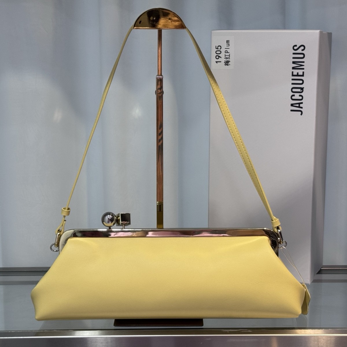 新款小众iacquemus长条法棍包高级感金口夹子包手拿单肩腋下包女