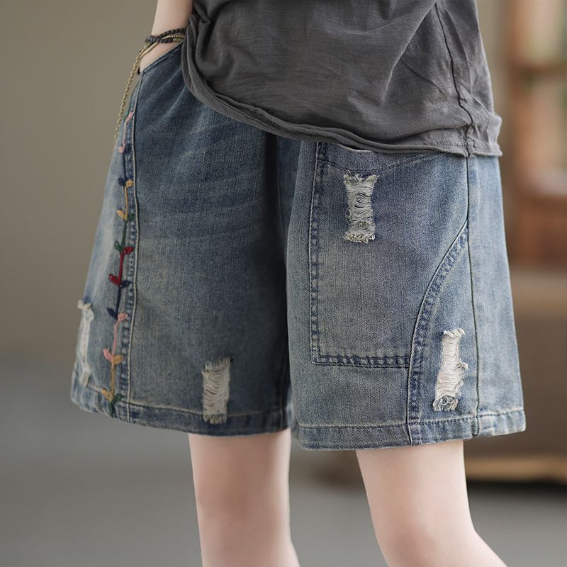 Jeans Women's High Waist A- line Slim 2025 Summer New Thin plus size chubby girl Loose Wide-leg Pants