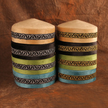 哈萨克风格花帽新疆民族绣花帽子演出新款刺绣圆帽哈萨克男士经典