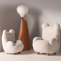 北歐現代羊羔絨熊熊扶手椅設計師創意休閒卡通椅兒童懶人小沙發椅