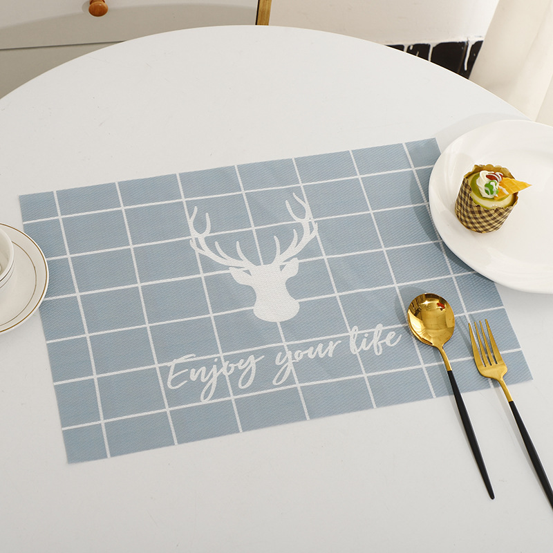 时尚餐垫印花PVC餐垫防水防油餐桌垫数码印花特斯林餐垫西餐餐垫详情4