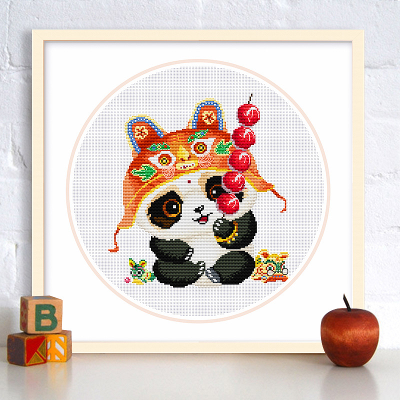 春天十字绣小件2021新款线绣动物熊猫现代中式客厅卧室简单自己绣|ms