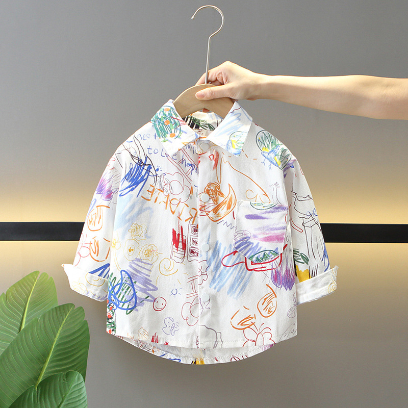 5869 Chaqueta de camisa de otoño para niños 2025 nueva ropa de otoño para niños hermosa tendencia de moda primavera y otoño para niños a principios de otoño