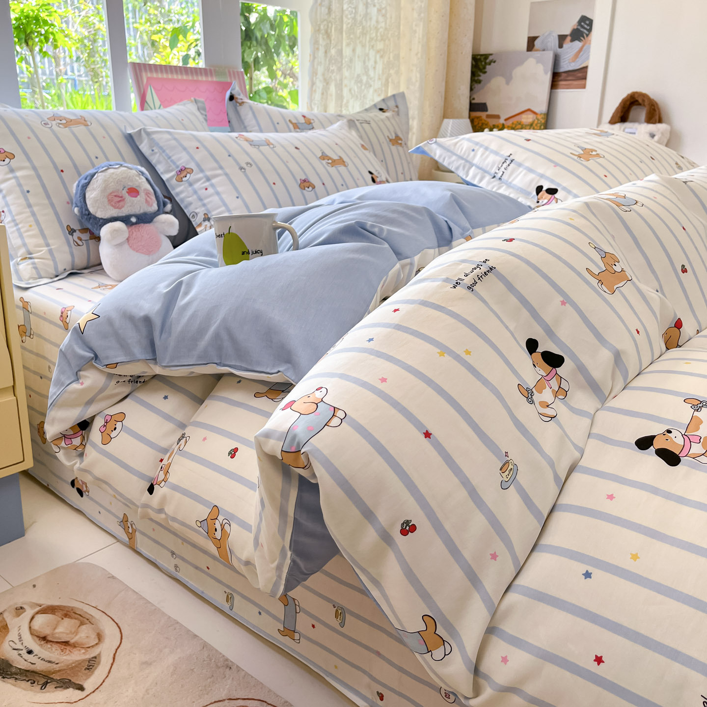 ins cubierta de edredón de algodón 150x200x230 cubierta de edredón de algodón 1m5 conjunto de edredón de cuatro piezas