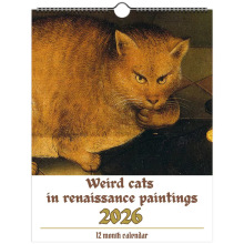 跨境新款 Weird Cat Renaissance Calendar 2026怪猫文艺复兴挂历