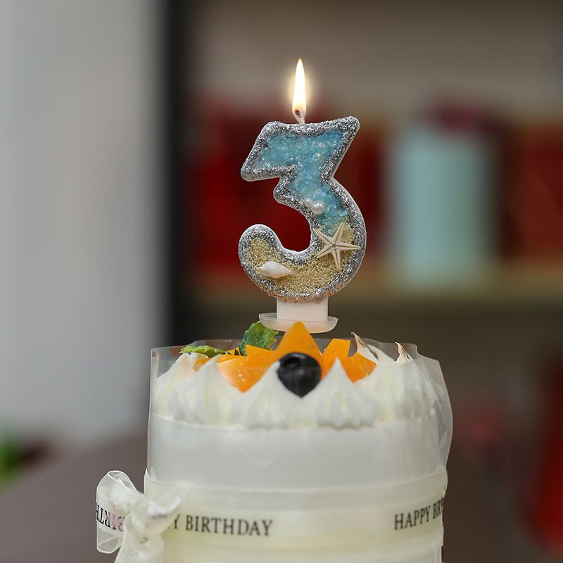 Hot Amazon Aliexpress for Instagram Digital Candles Summer Beach Sea Star Birthday Cake Party Decor Candles 
