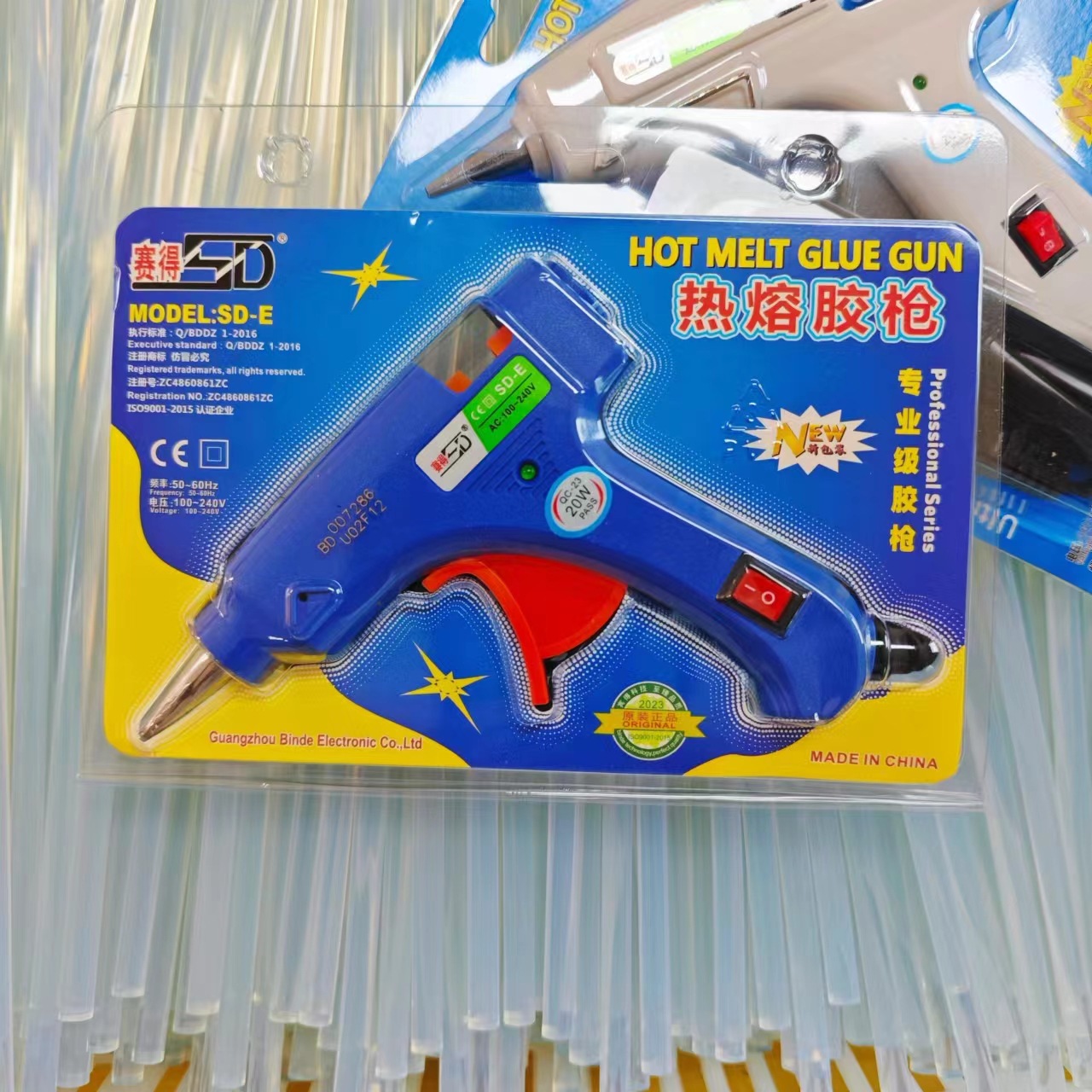 Desai para pistolas de pegamento de fusión en caliente, pistolas de pegamento de fusión manual multicolor, 20w para niños caseros hechos a mano, pegamento de capa de calor DIY para capturar pistolas de costura.