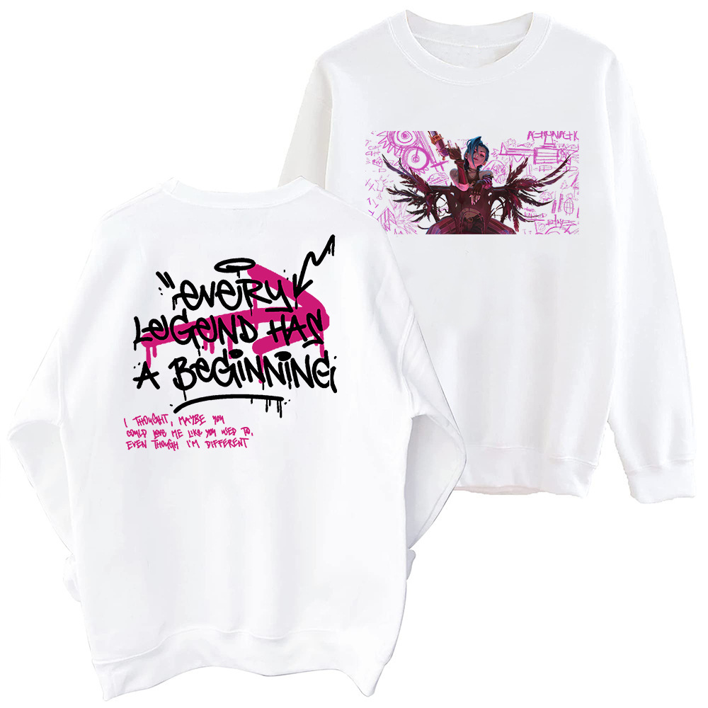 Arcane Jinx Graffiti Art Sweatshirt Harajuku Round Neck Long