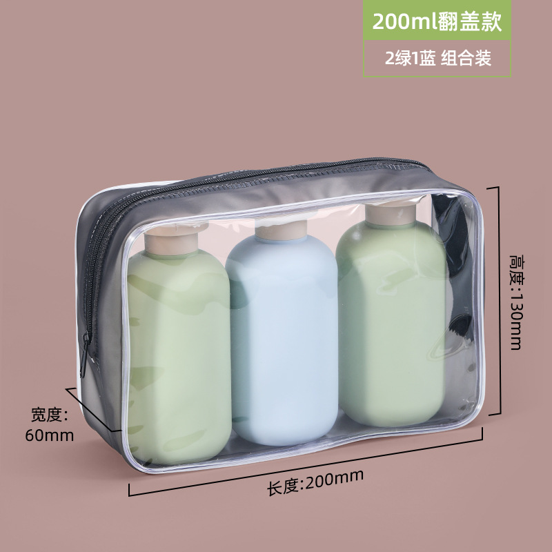 PE felpa material blando verde sub-embotellado botella de loción de presión 200ml desinfectante de manos botella de gel de ducha botella de plástico 500ml