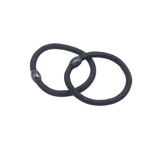 Korean style black bead hair band hair accessories hair rope tie hair rubber band 2 yuan shop supply head accessories leather cover factory wholesale