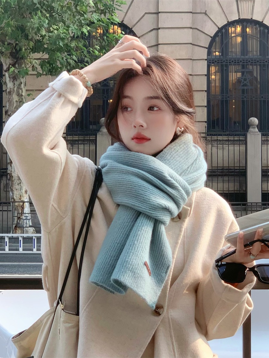 Knitted Scarf For Women Warm Wool Scarf Versatile Autumn Winter_voghion.com