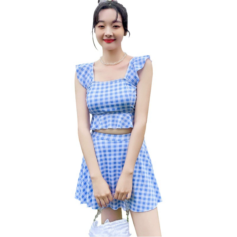 2025 новый купальник женский раздельный комплект из двух частей, маленький свежий и милый, для студенток, горячий источник, консервативный купальник оптом для женщин