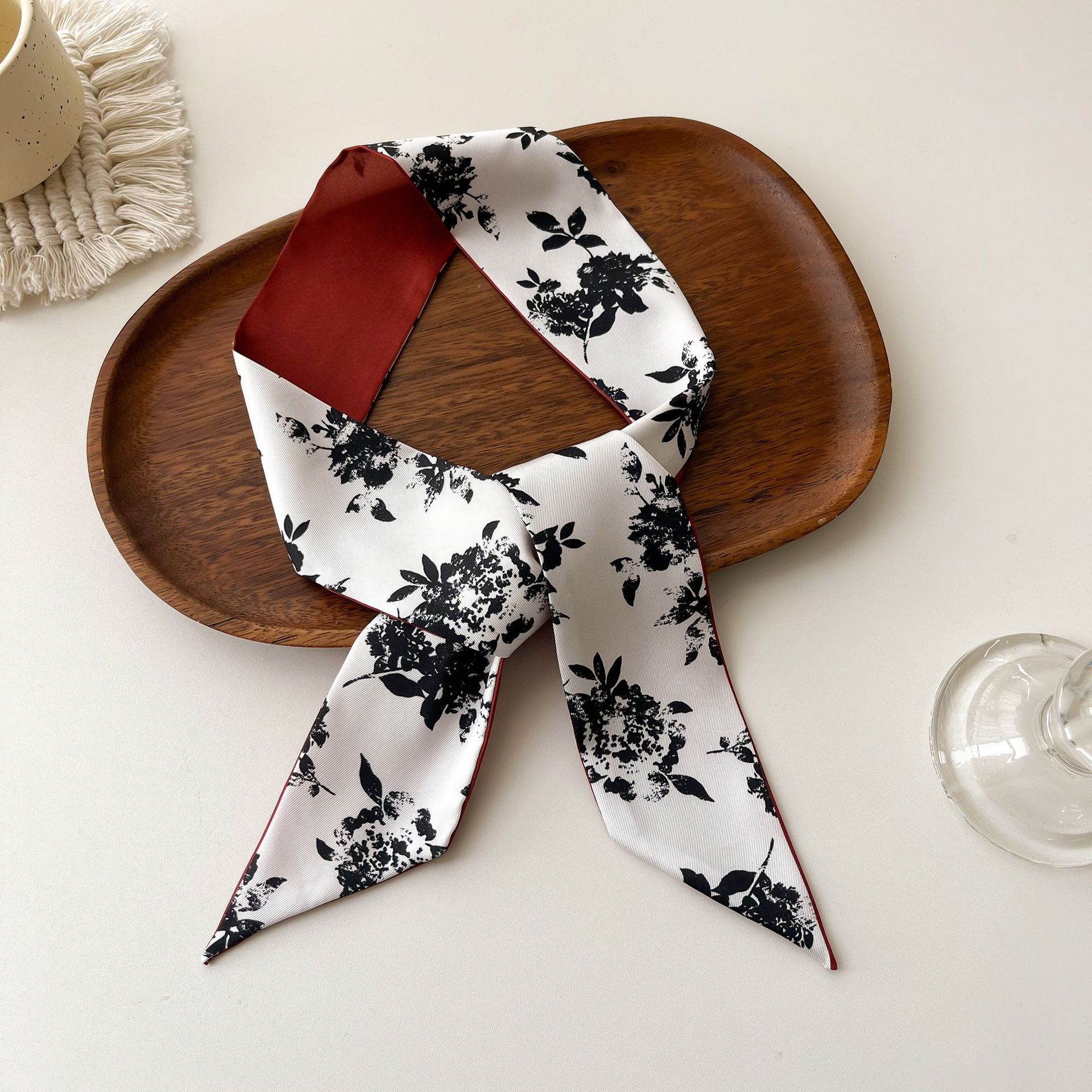 Foulard in seta da donna nastro decorativo per borsa e capelli_voghion.com