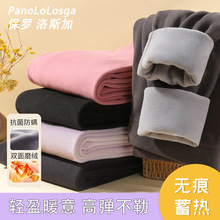 保罗无痕磨绒打底裤修身显瘦秋冬保暖裤抗菌加绒加厚大码棉毛衫裤