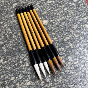 Traditional Professional Wholesale Bamboo Rod Calligraphy Brushes Set, Including Large, Medium, and Small Brushes, Made with Wolf Hair for Traditional Chinese Painting and Calligraphy