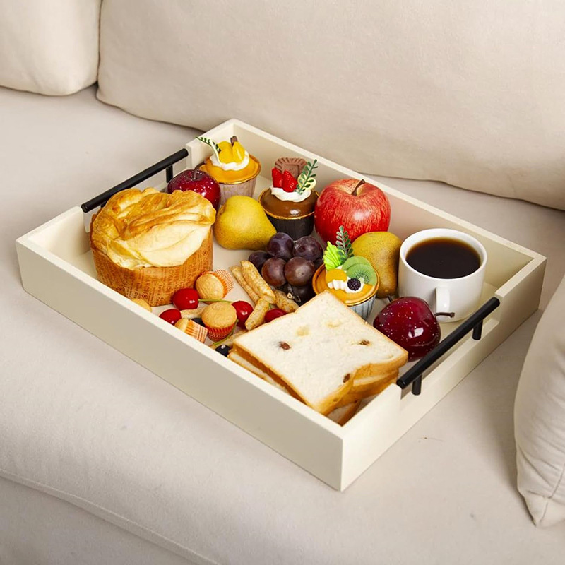 bandeja de comedor de madera conveniente multifuncional bandeja de desayuno de hoteles caseros fruta snack bandeja de madera de té de la tarde