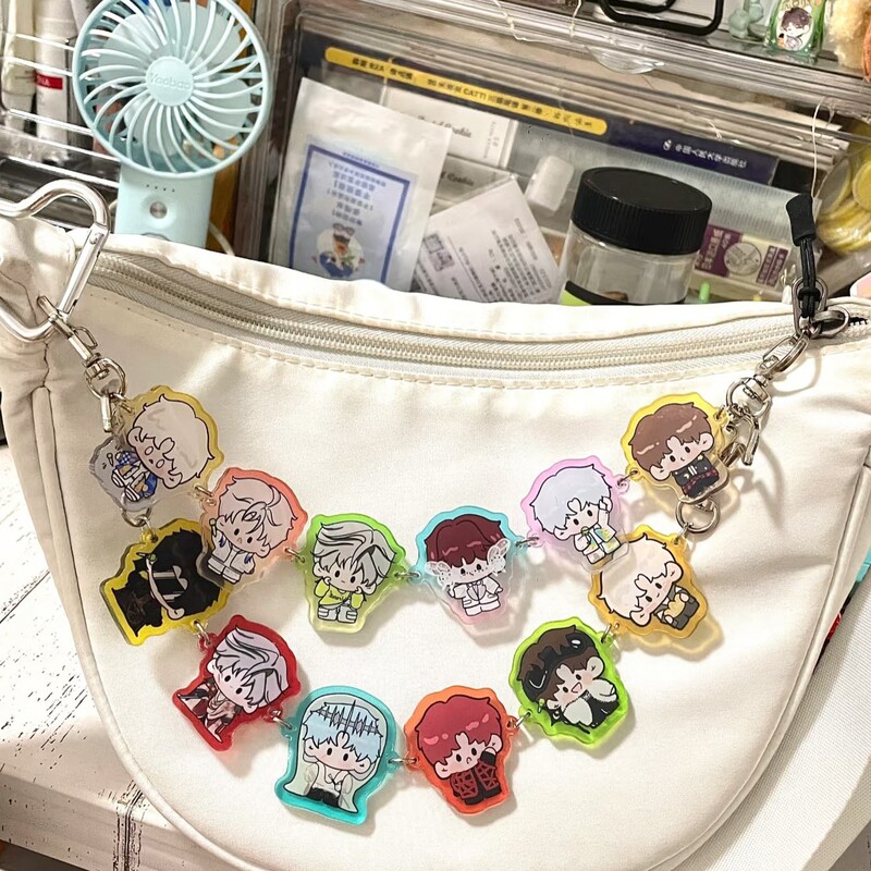 Ins Acrylic Keychain String Batch Customization Xiaohongshu Backpack Pendant Cartoon Decoration DIY Graduation Gift