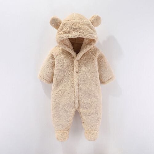 Baby Bodysuit for Autumn/Winter, Newborn Warm Crawling Suit, Baby Fleece Outerwear Overalls, Children's Sleepwear