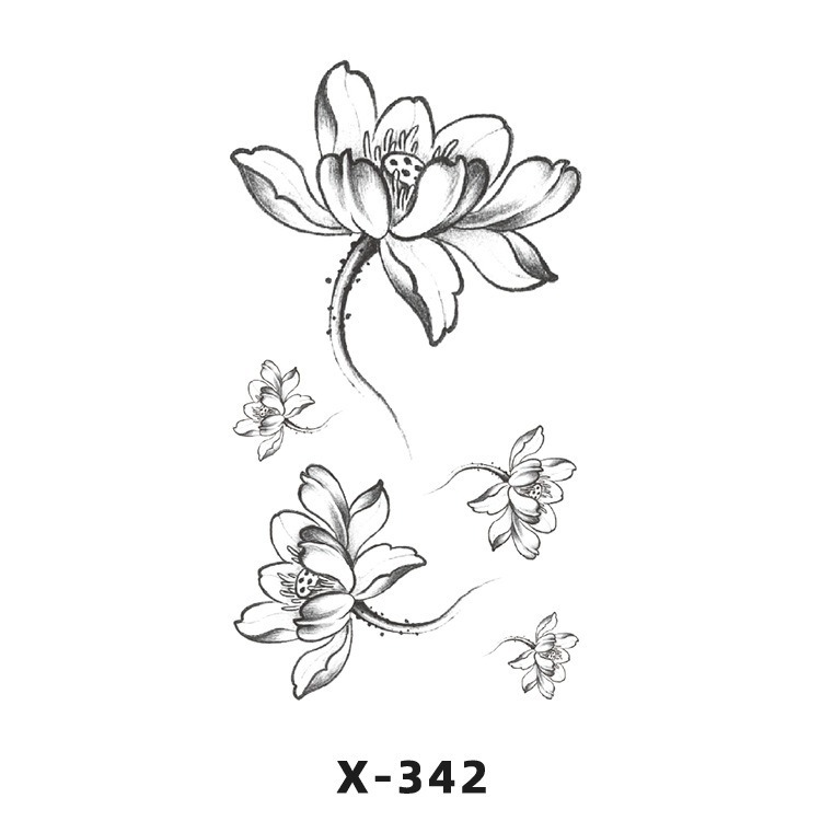 Arco de flor pequeña pegatinas de tatuaje fresco 3D dibujos animados transfronterizo Henna rosa impermeable texto en inglés pegatinas de tatuaje