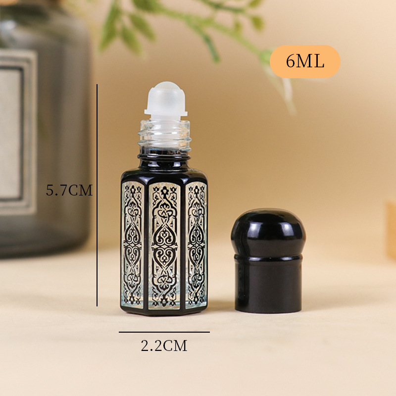 Z004-3ml6ml12ml エッセンシャルオイルローラーボールボトル ローラーボール空ボトル マッサージアプリケーションサンプルガラス 八角形|undefined