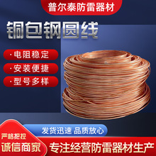铜包钢圆钢覆钢接地线铜包钢圆线镀铜圆钢防雷接地材料铜包钢绞线