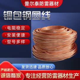 铜包钢圆钢覆钢接地线铜包钢圆线镀铜圆钢防雷接地材料铜包钢绞线