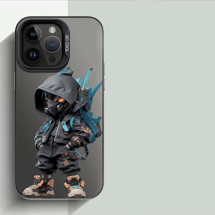 Stylish Silver Mech Phone Case For Iphone Protective Cover_voghion.com