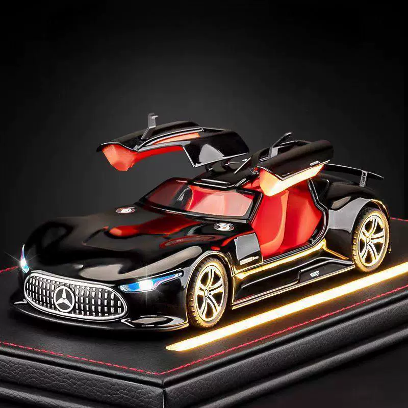 1:24AMG GT合金车模型避震声光回力转向仿真儿童汽车玩具摆件