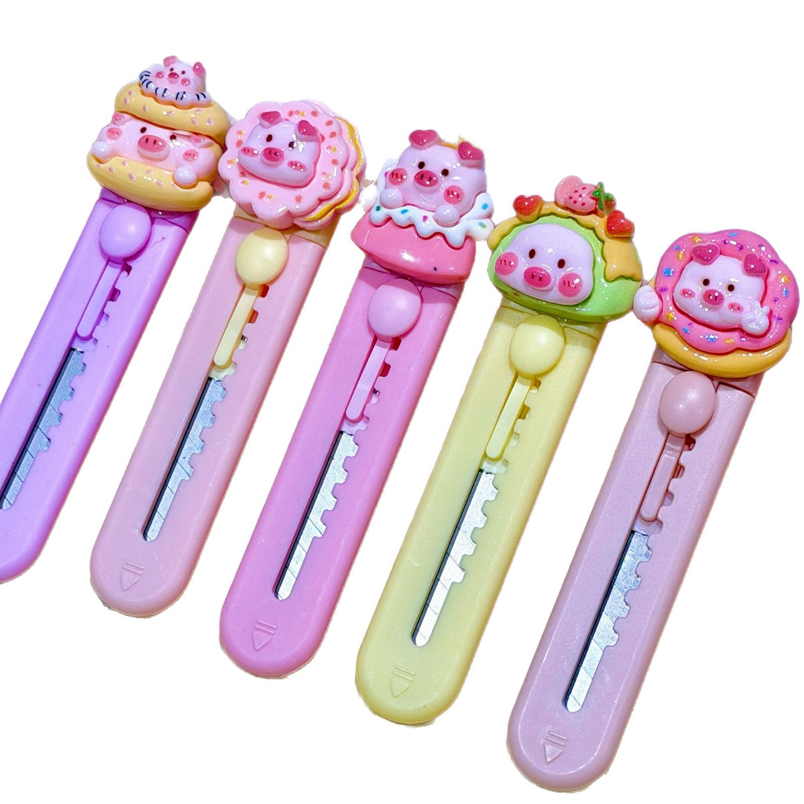 Cuchillo de resina de cerdo en polvo pequeño mini empuje cuchillo de papel pintado cuchillo de entrega rápida cuchillo de corte DIY para estudiantes