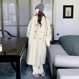White Duck down Jacket Lining Double-Sided Velvet Outwear Women's Mid-Length Autumn and Winter Classy High-End Thickeneded Outwear