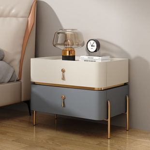 Yao Royal Equipment Elegant and Fashionable Bedside Table Light Luxury High-End Modern Style All Solid Wood Bedside Table Slate Cabinet