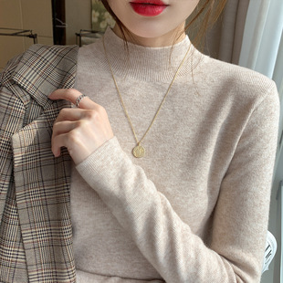 Half turtleneck bottoming shirt autumn and winter new core yarn sweater women's all-match Western style long sleeve inner wear slim top