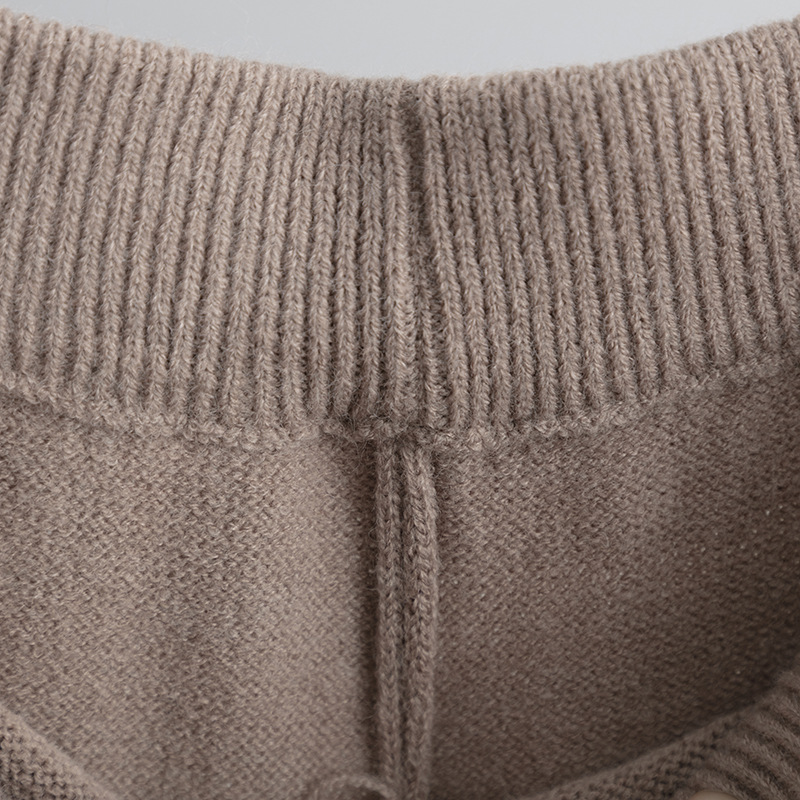 Damenbekleidung Herbst und Winter große Größe Rollkragenanzug Mode neue sanfte faule Stil Pullover zweiteiliges Set einfarbig gestrickt_voghion.com