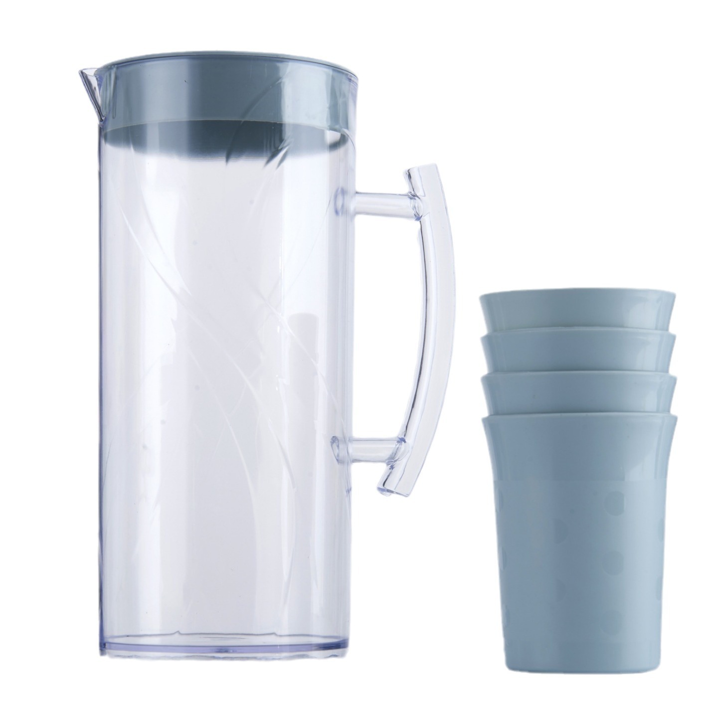 Botella de agua fría de plástico PS en verano tetera doméstica de gran capacidad refrigerador fresco abierto con tetera de agua fría resistente a altas temperaturas