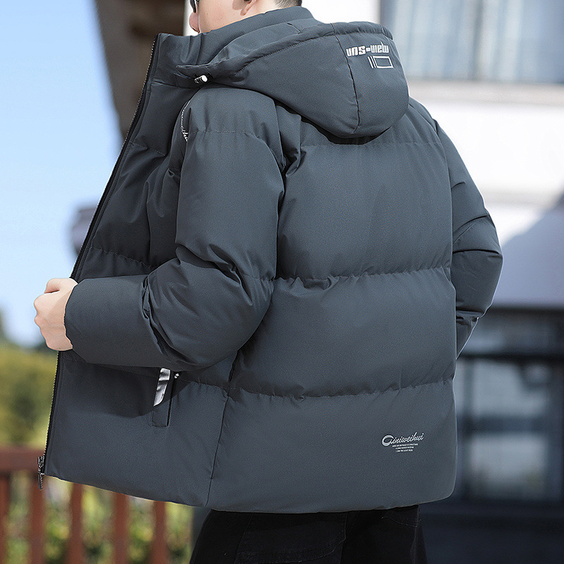 New Winter Men's Cotton-Padded Coat, Thickened Bread-Style Jacket, Warm Cotton Padded Outwear – Short, Casual, and Versatile Down-Filled Cotton Jacket for Men