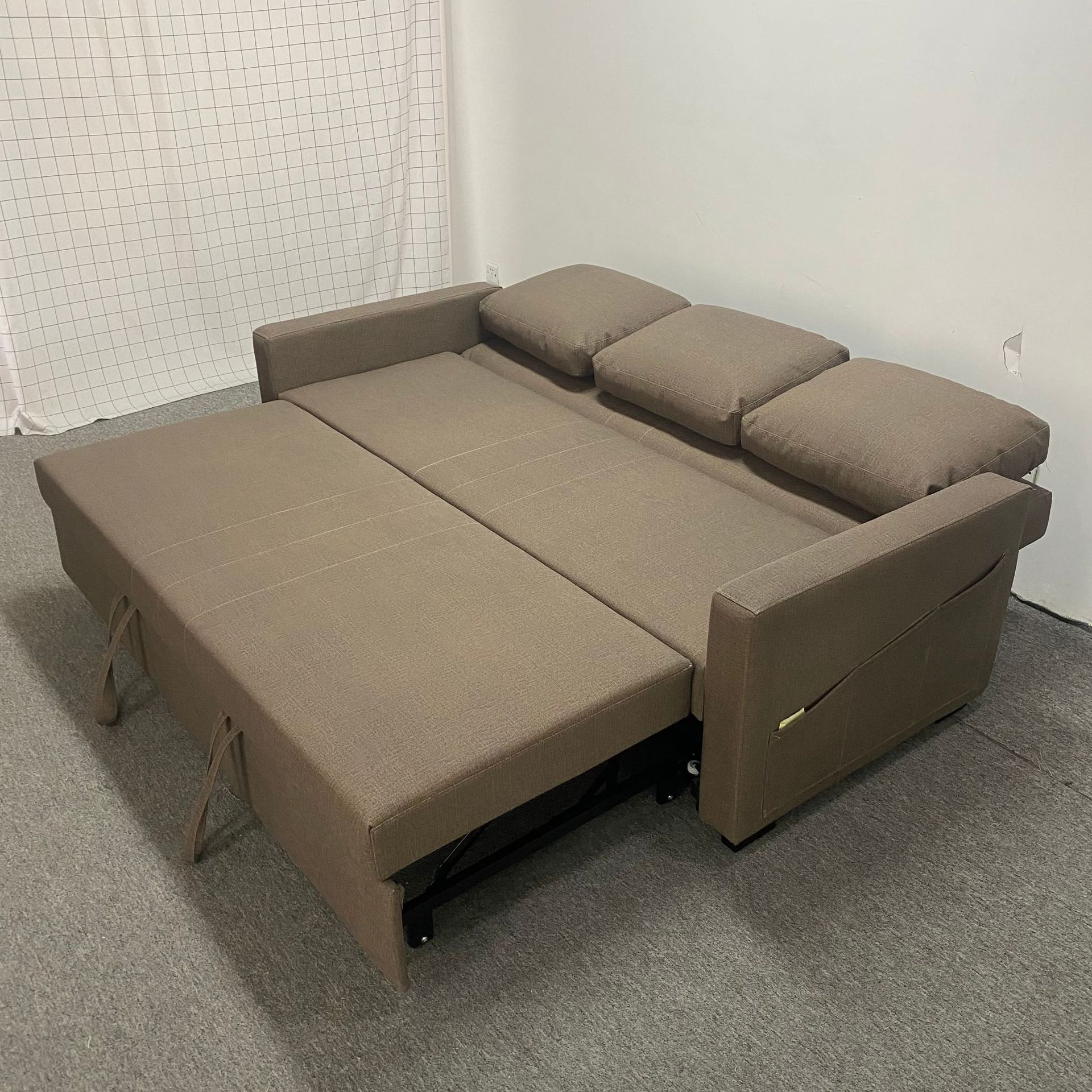Sofá plegable multifuncional push-and - pull doble uso 1.5m doble triple casa pequeña tela de látex sofá cama de almuerzo