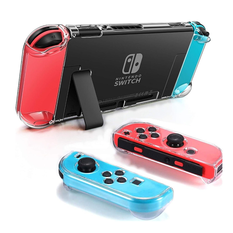 Funda protectora de carcasa de cristal transparente de Nintendo switch Funda protectora dividida para PC Funda protectora de switch
