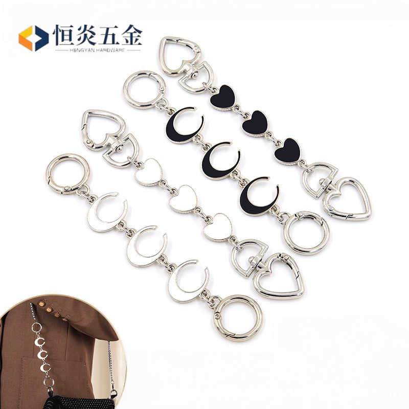 New Style Bag with Heart and Moon Design, Wallet Accessories, Small Chanel-Style Extension Chain, Crossbody Chain, Shoulder Strap Accessories New Style Bag with Heart and Moon Design, Wallet Accessories, Small Chanel-Style Extension Chain, Crossbody Chain, Shoulder Strap Accessories