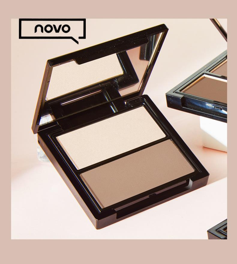 NOVO Three-dimensional Shaping dual-color Contouring Tray, three-dimensional high-gloss shadow contouring powder, long-lasting, sweat-proof and brightening skin tone undefined